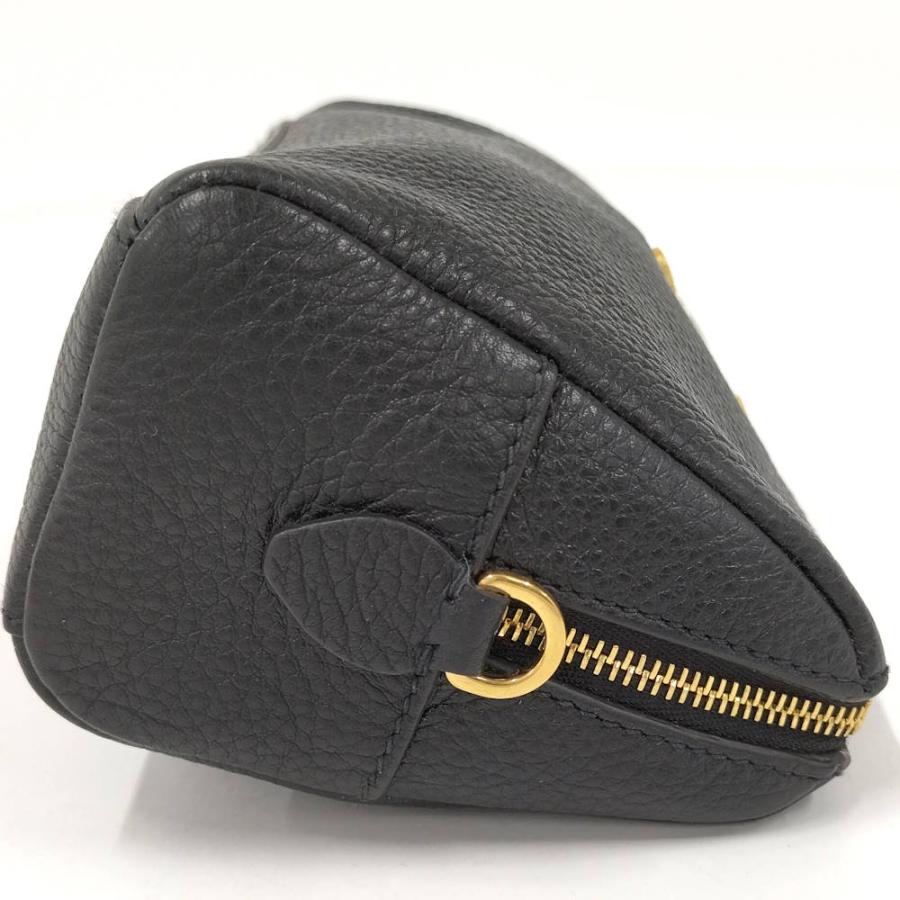 PRADA（プラダ） PRADA VITELLO DAINO レザーポーチ ネロ 1ND004 : JJ