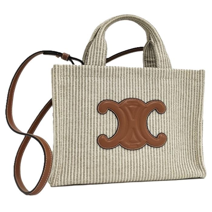 CELINE（セリーヌ） スモール カバタイス 2WAYハンドバッグ ストライプ 