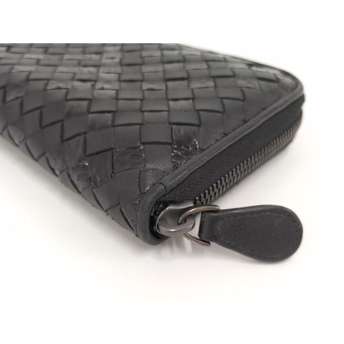 BOTTEGA VENETA ラウンドファスナー 長財布 イントレチャート 黒 BOTTEGA VENETA ラウンドファスナー長財布 イントレチャート