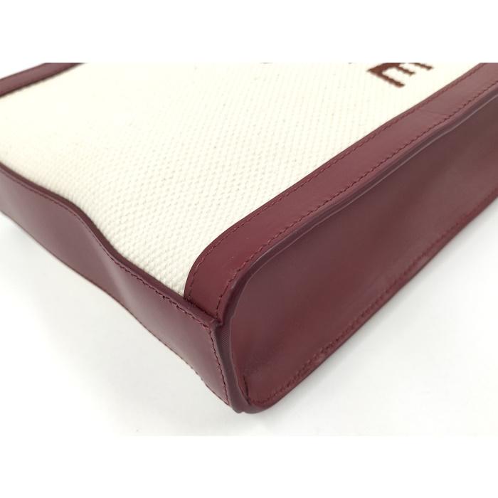 CELINE ミニバーティカルカバ 2WAYハンドバッグ キャンバス レザー アイボリー ボルドー 193302_2