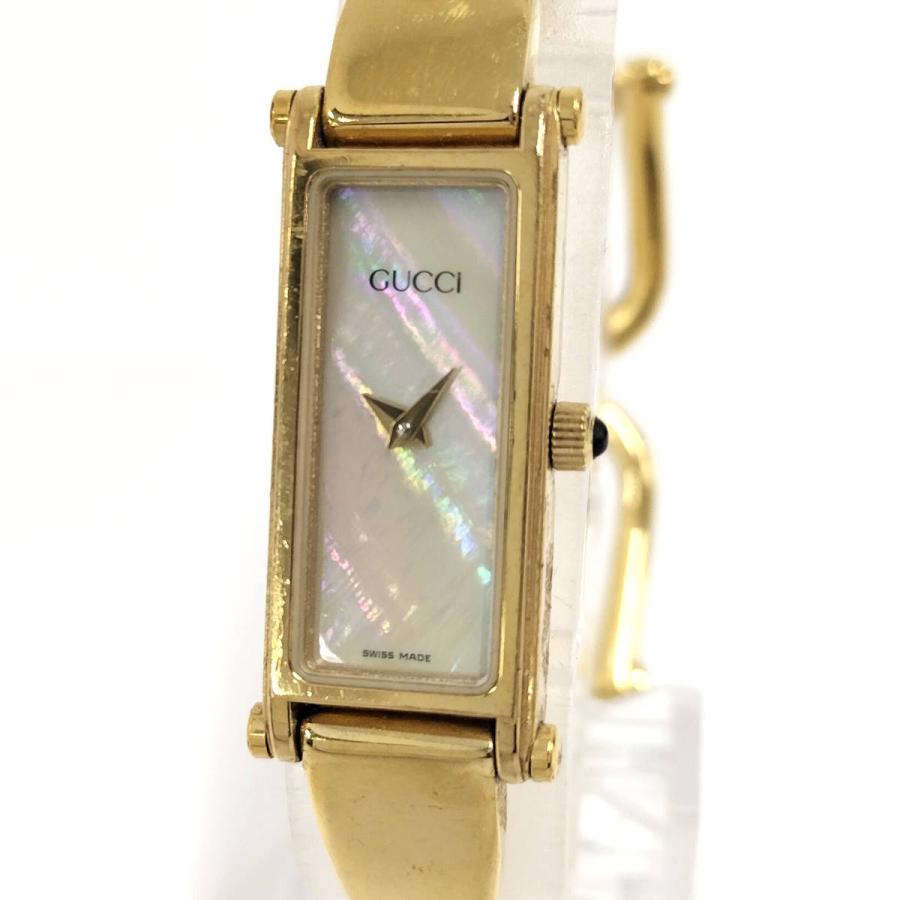 【付属品有】 GUCCI グッチ　シェル　バングルウォッチ　レディース腕時計 GUCCI（グッチ） レディース 腕時計 バングルウォッチ クオーツ SS