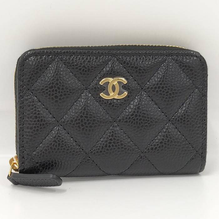 シャネル　ジップケース　キャビアスキン　ココマーク シャネル ジップケース キャビアスキン ココマーク CHANEL シャネル