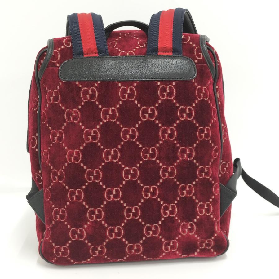 GUCCI（グッチ） リュックサック GGベルベット べロア レッド 574942
