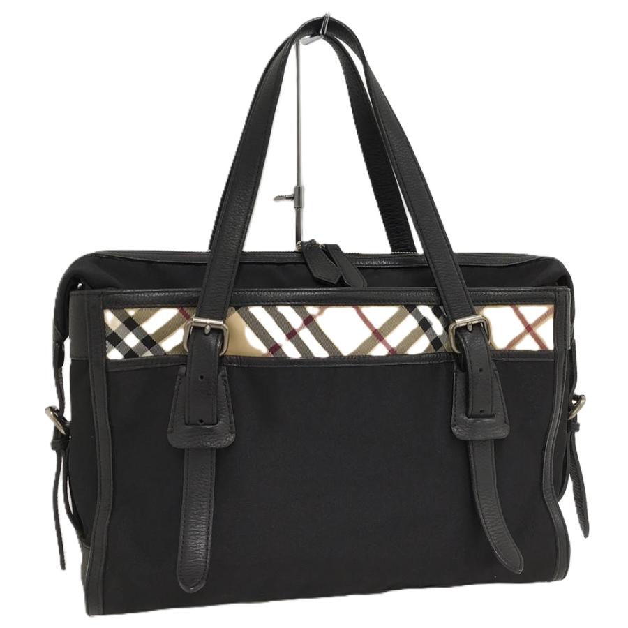 Burberry ブラック チェック柄 トートバッグ BURBERRY（バーバリー） トートバッグ チェック柄 ナイロン ブラック