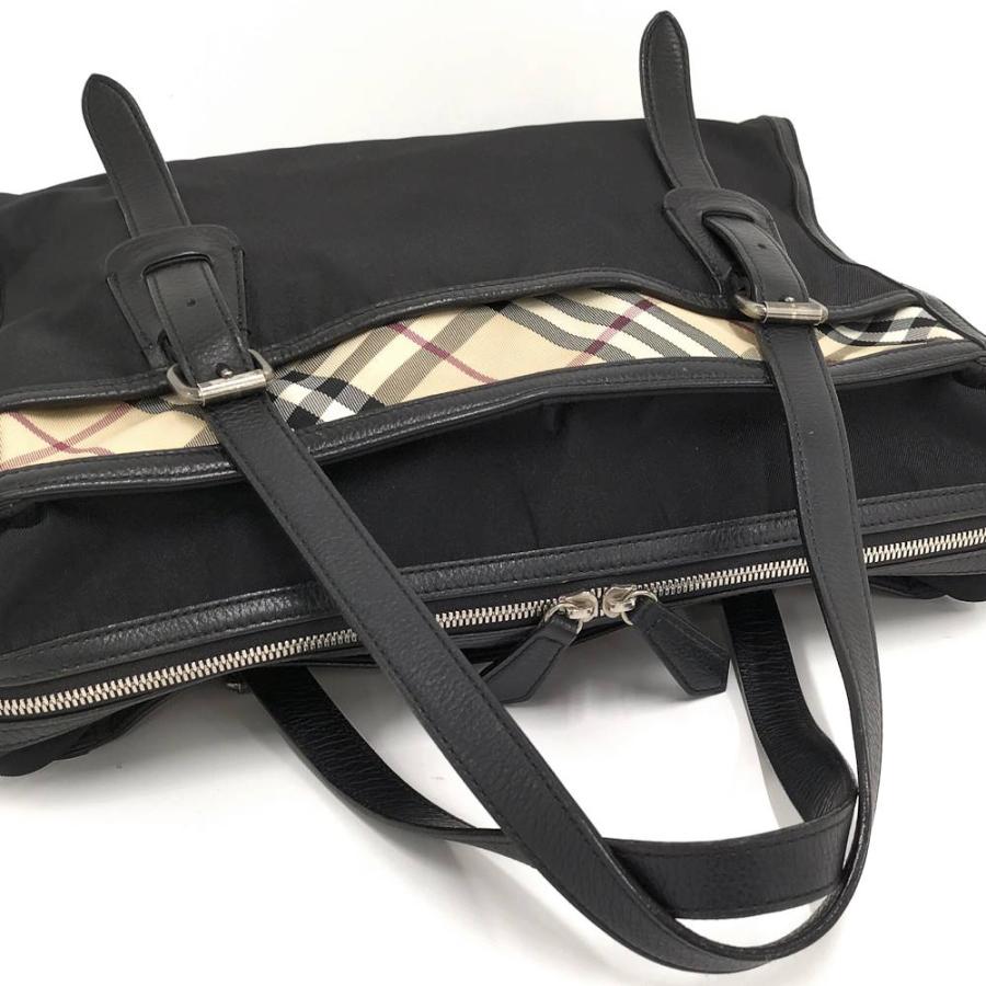 BURBERRY（バーバリー） トートバッグ チェック柄 ナイロン ブラック
