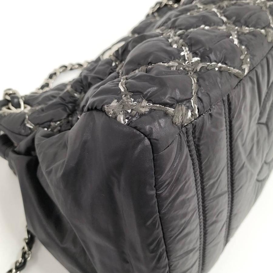 CHANEL チェーン ショルダーバッグ パリビザンス キルティング ナイロン ブラック A50635の画像