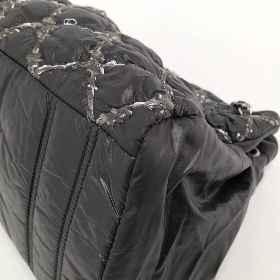CHANEL チェーン ショルダーバッグ パリビザンス キルティング ナイロン ブラック A50635の画像
