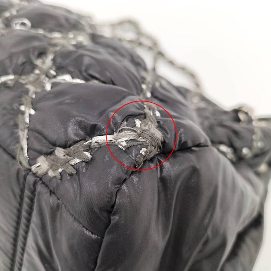 CHANEL チェーン ショルダーバッグ パリビザンス キルティング ナイロン ブラック A50635の画像