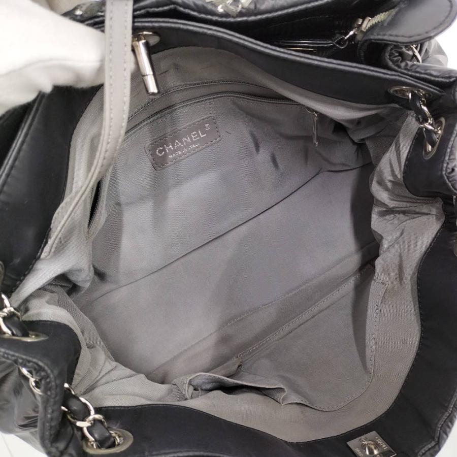 CHANEL チェーン ショルダーバッグ パリビザンス キルティング ナイロン ブラック A50635の画像