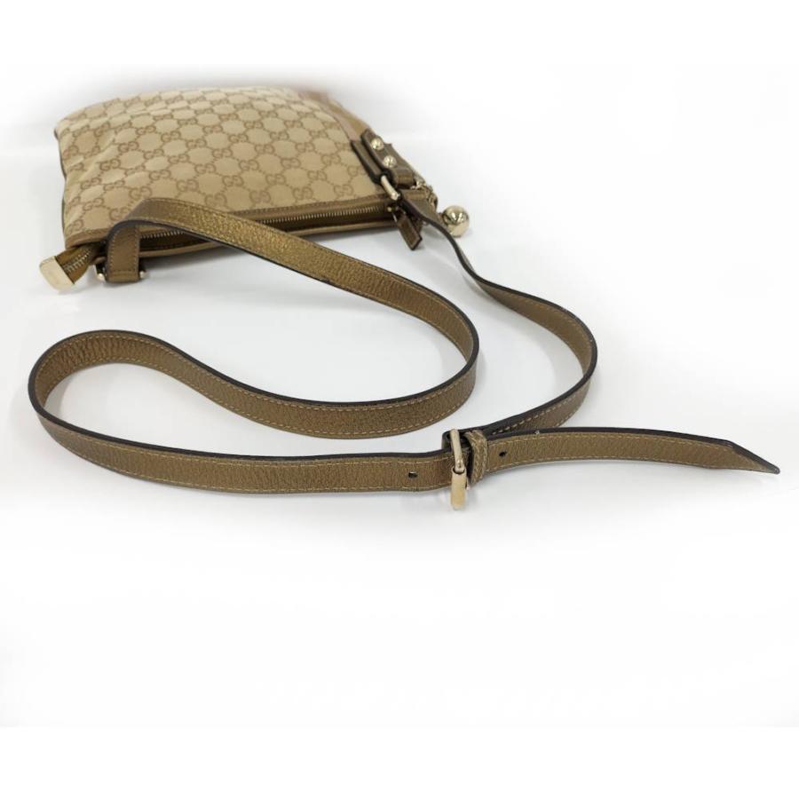 GUCCI（グッチ） ショルダーバッグ GGキャンバス レザー ゴールド系