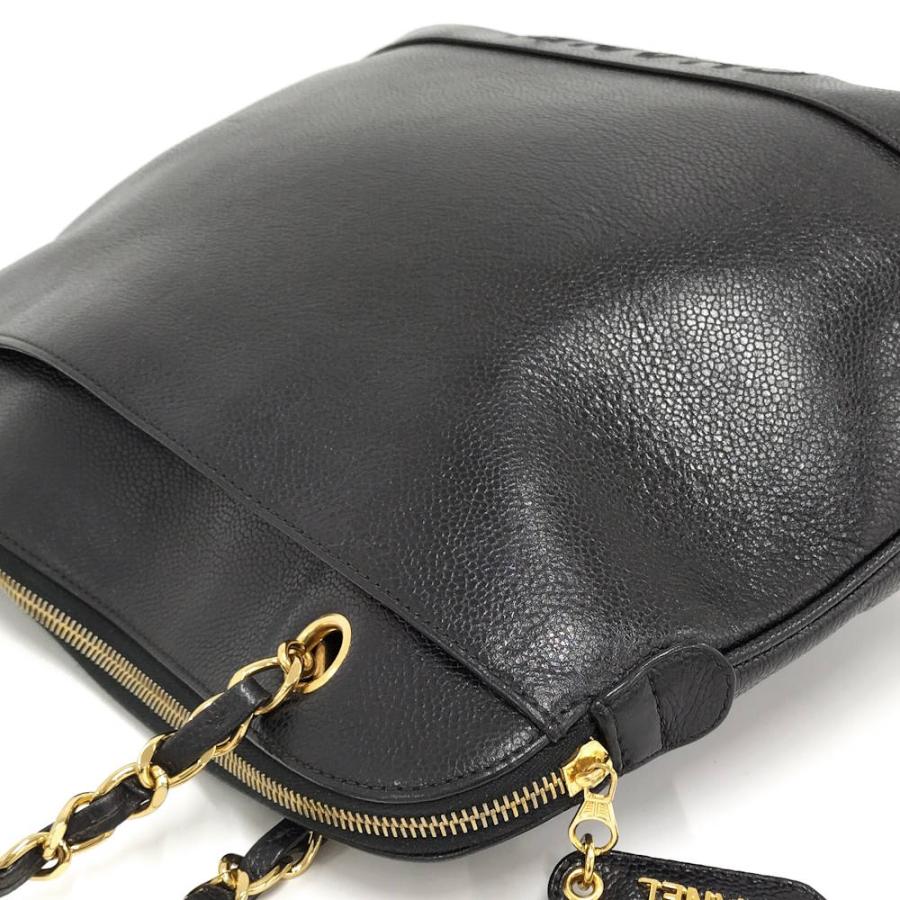 CHANEL チェーン ショルダーバッグ キャビアスキン ブラック A07265の画像