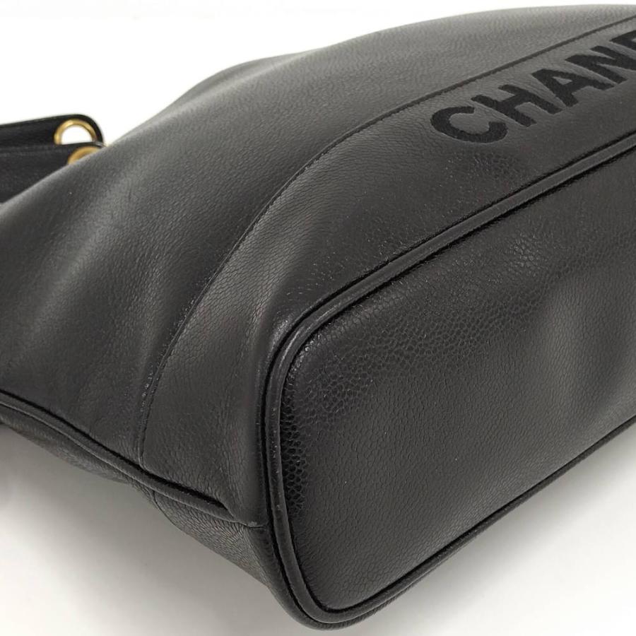 CHANEL チェーン ショルダーバッグ キャビアスキン ブラック A07265の画像