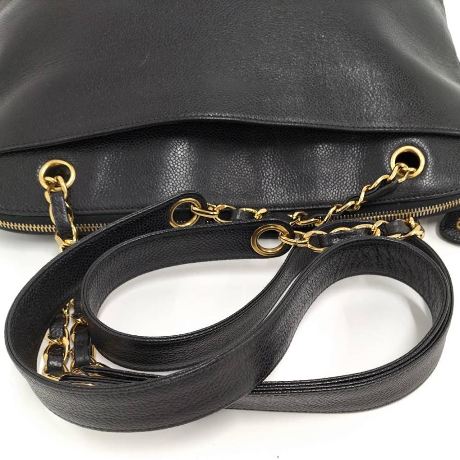 CHANEL チェーン ショルダーバッグ キャビアスキン ブラック A07265の画像