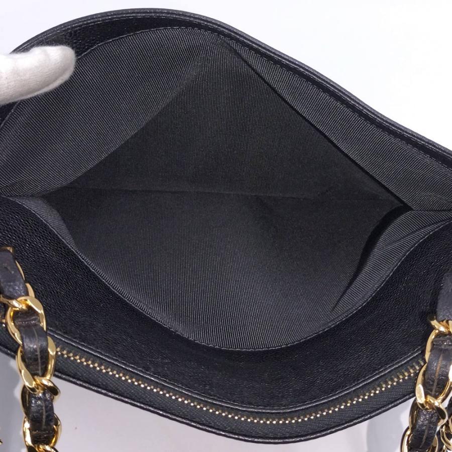 CHANEL チェーン ショルダーバッグ キャビアスキン ブラック A07265の画像