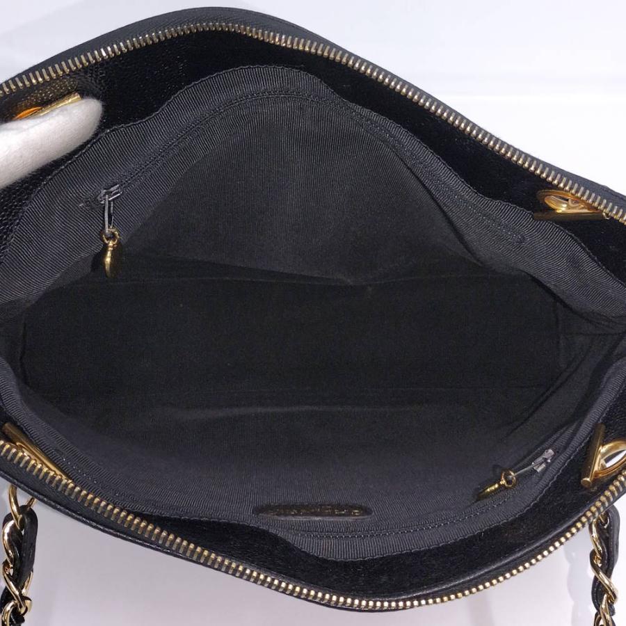 CHANEL チェーン ショルダーバッグ キャビアスキン ブラック A07265の画像