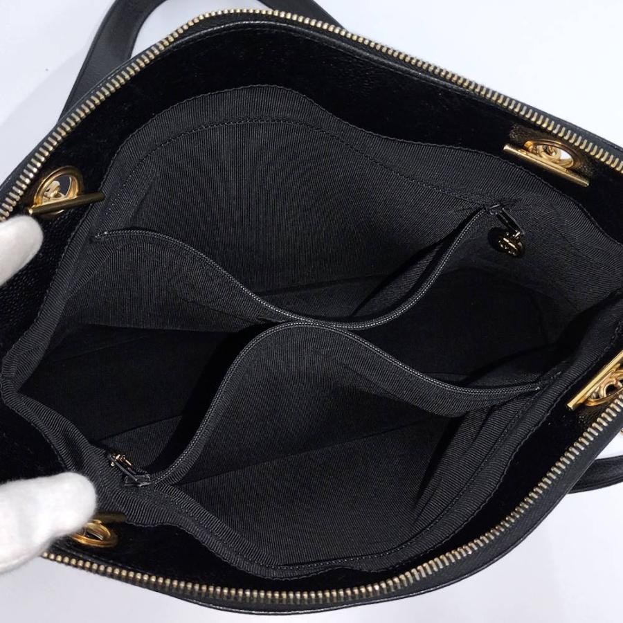 CHANEL チェーン ショルダーバッグ キャビアスキン ブラック A07265の画像