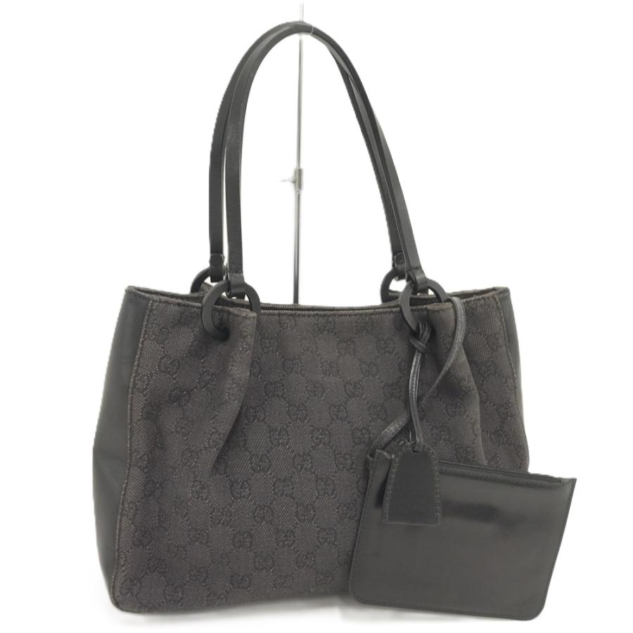 グッチ　GUCCI トートバッグ　ハンドバッグ GGキャンバス　レザー ブラック GUCCI（グッチ） トートバッグ GGキャンバス レザー キャンバス