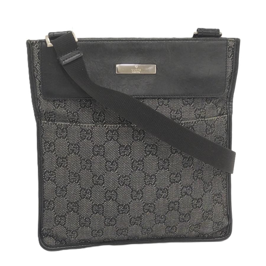 グッチ ショルダーバッグ GGキャンバス レザー ブラック ショルダーバック GUCCI（グッチ） ショルダーバッグ GGキャンバス レザー ブラック : JJ