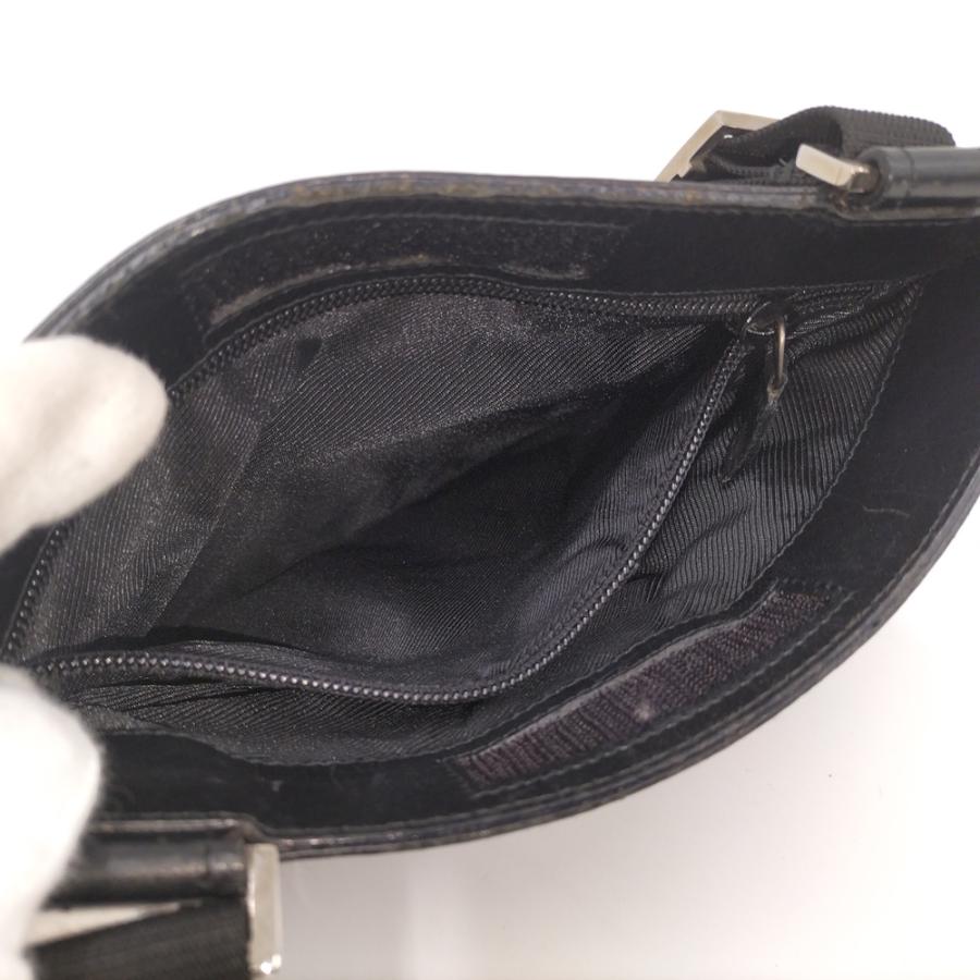 GUCCI（グッチ） ショルダーバッグ GGキャンバス レザー ブラック : JJ