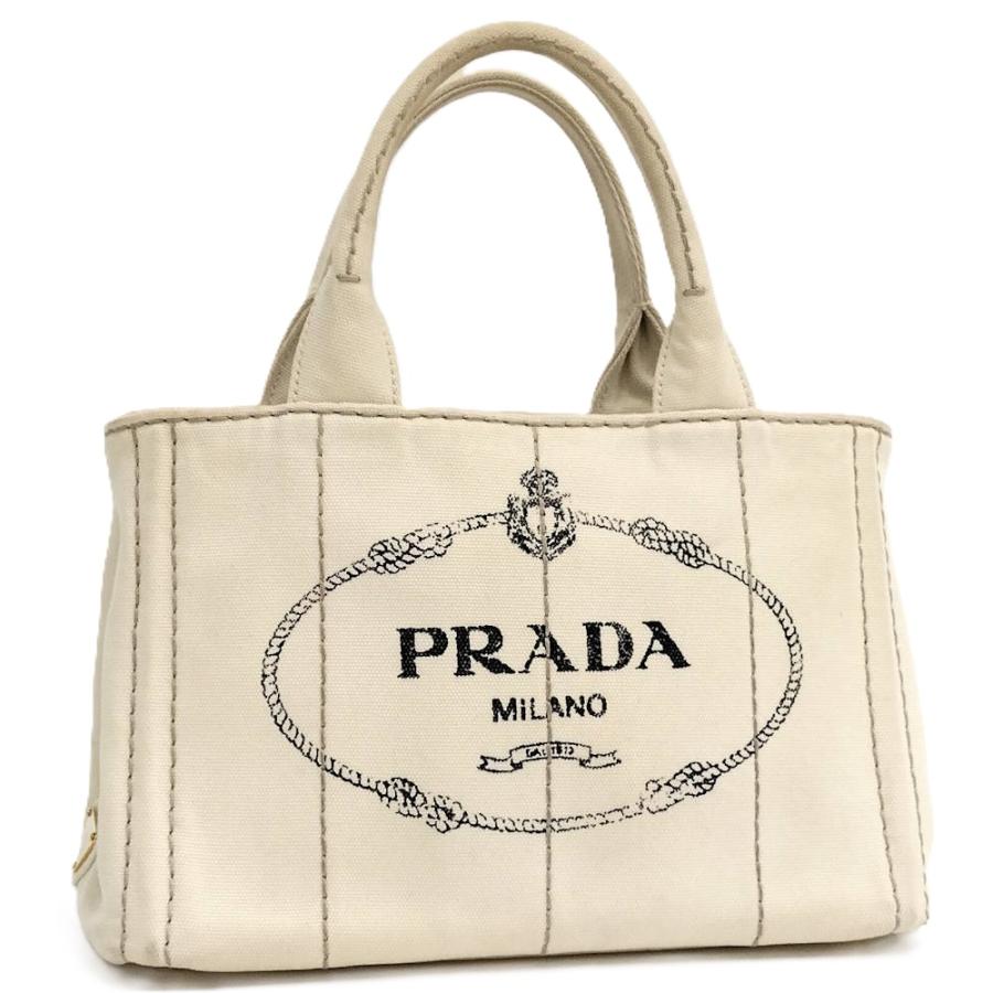 PRADA プラダ カナパ キャンバス トートバッグ  ハンドバッグ アイボリー PRADA（プラダ） ハンドバッグ カナパ トート キャンバス アイボリー