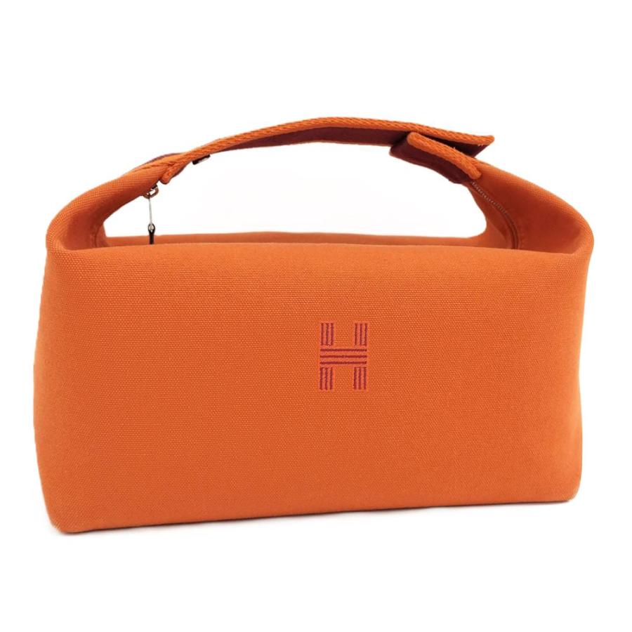 HERMES（エルメス） ブリッドアブラック ポーチ キャンバス オレンジ 