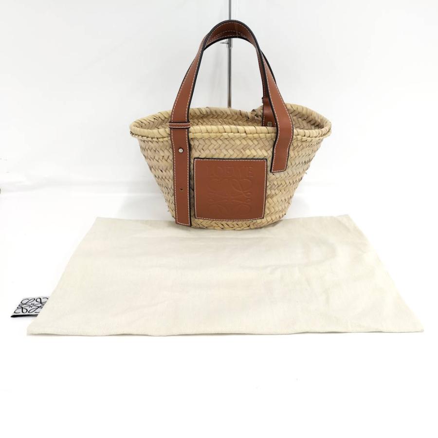 LOEWE かごバッグ ストロー レザー LOEWE（ロエベ） カゴバッグ ストロー×レザー ブラウン : JJ