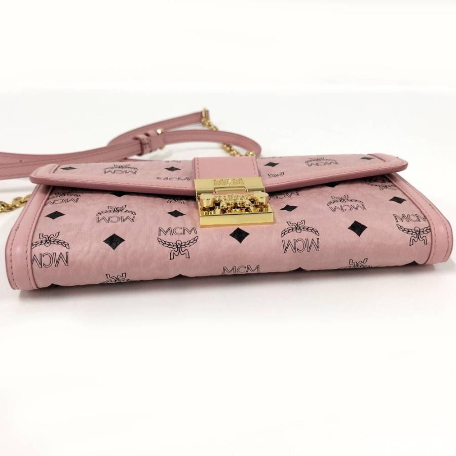 MCM（エムシーエム） チェーンウォレット ヴィセトス柄 レザー ピンク