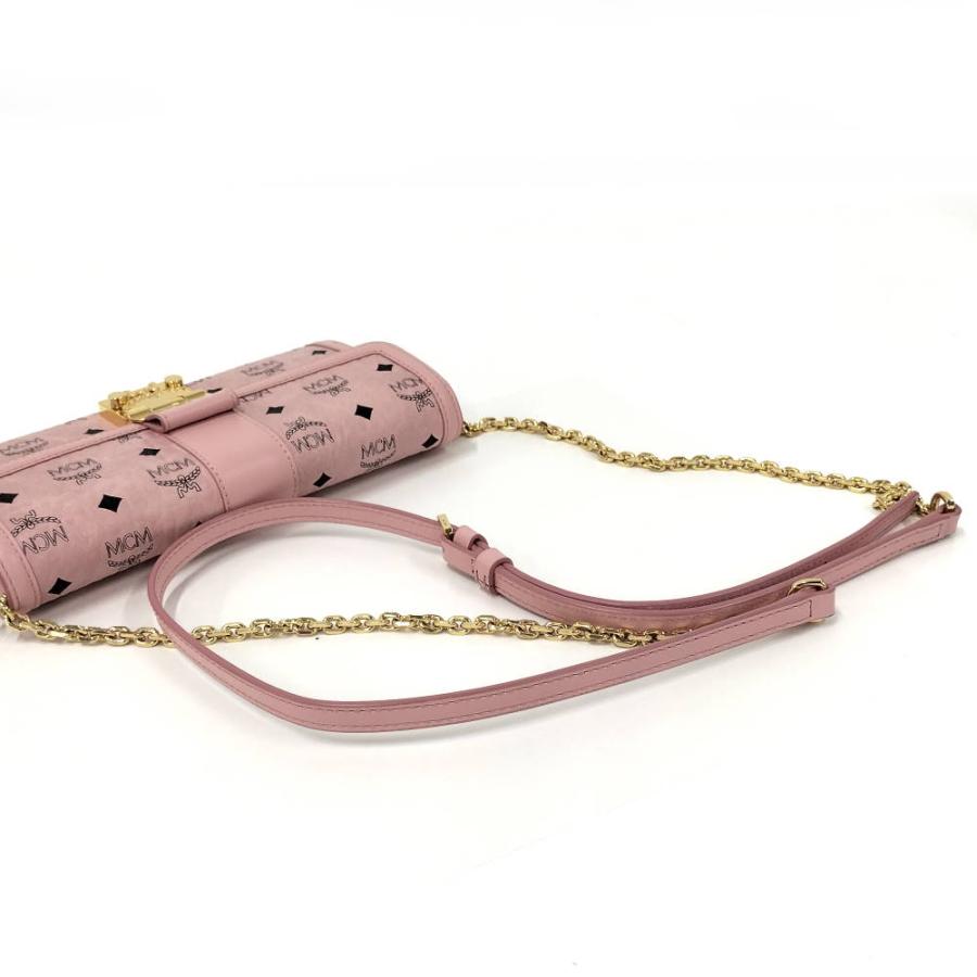 MCM（エムシーエム） チェーンウォレット ヴィセトス柄 レザー ピンク