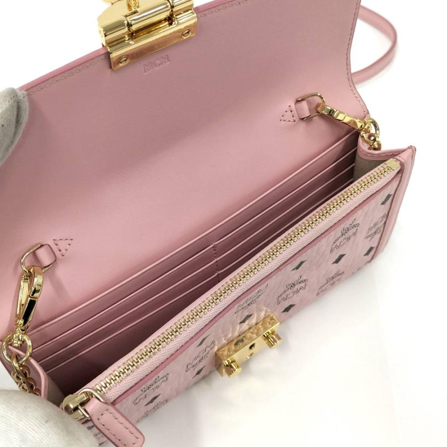 MCM（エムシーエム） チェーンウォレット ヴィセトス柄 レザー ピンク