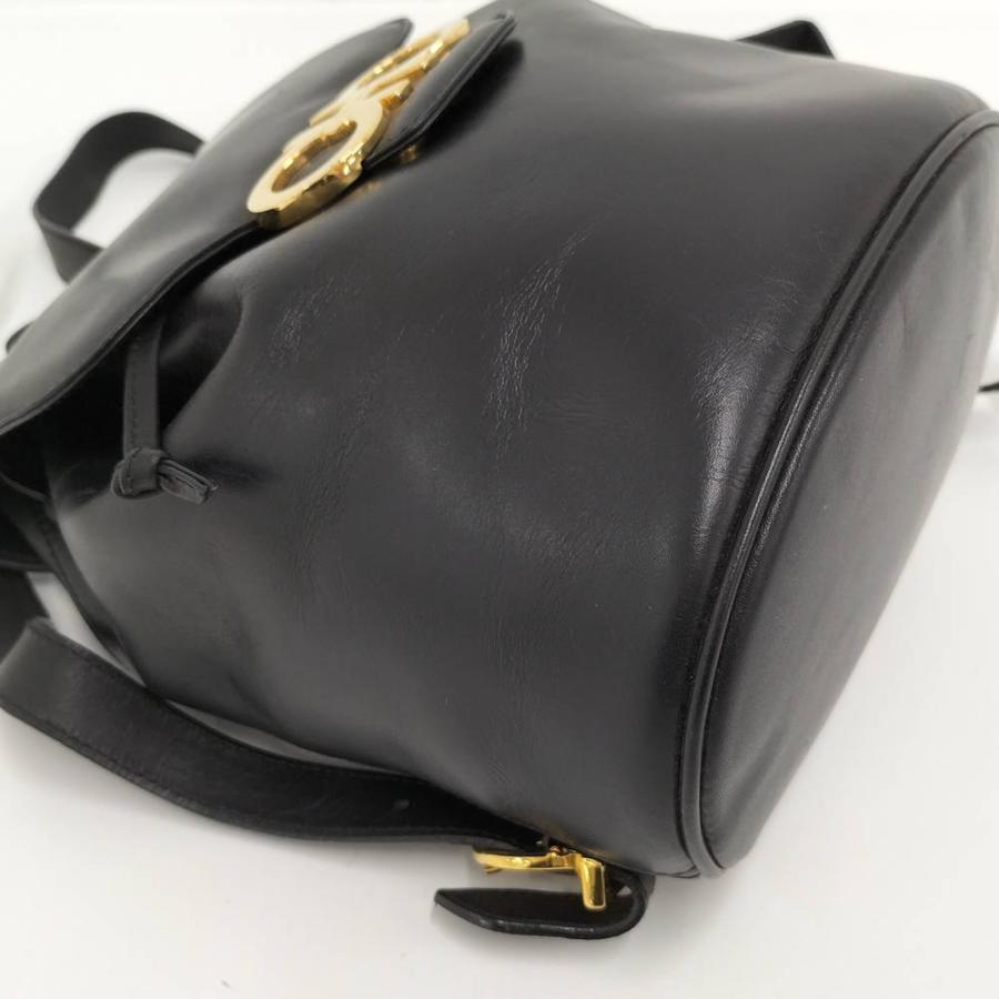 Ferragamo リュック ガンチーニ ヴィンテージ レザー ブラック 216147