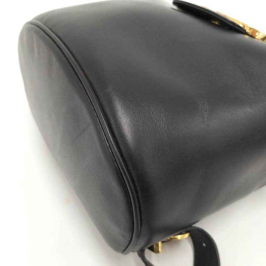 Ferragamo リュック ガンチーニ ヴィンテージ レザー ブラック 216147