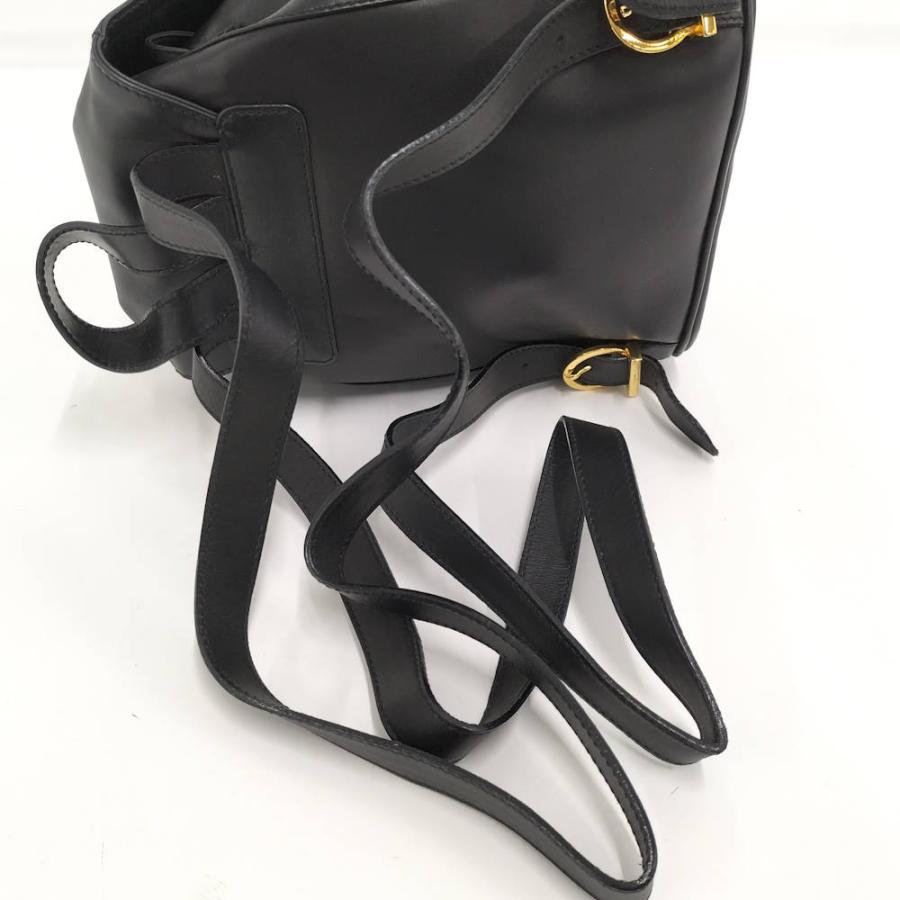 Ferragamo リュック ガンチーニ ヴィンテージ レザー ブラック 216147