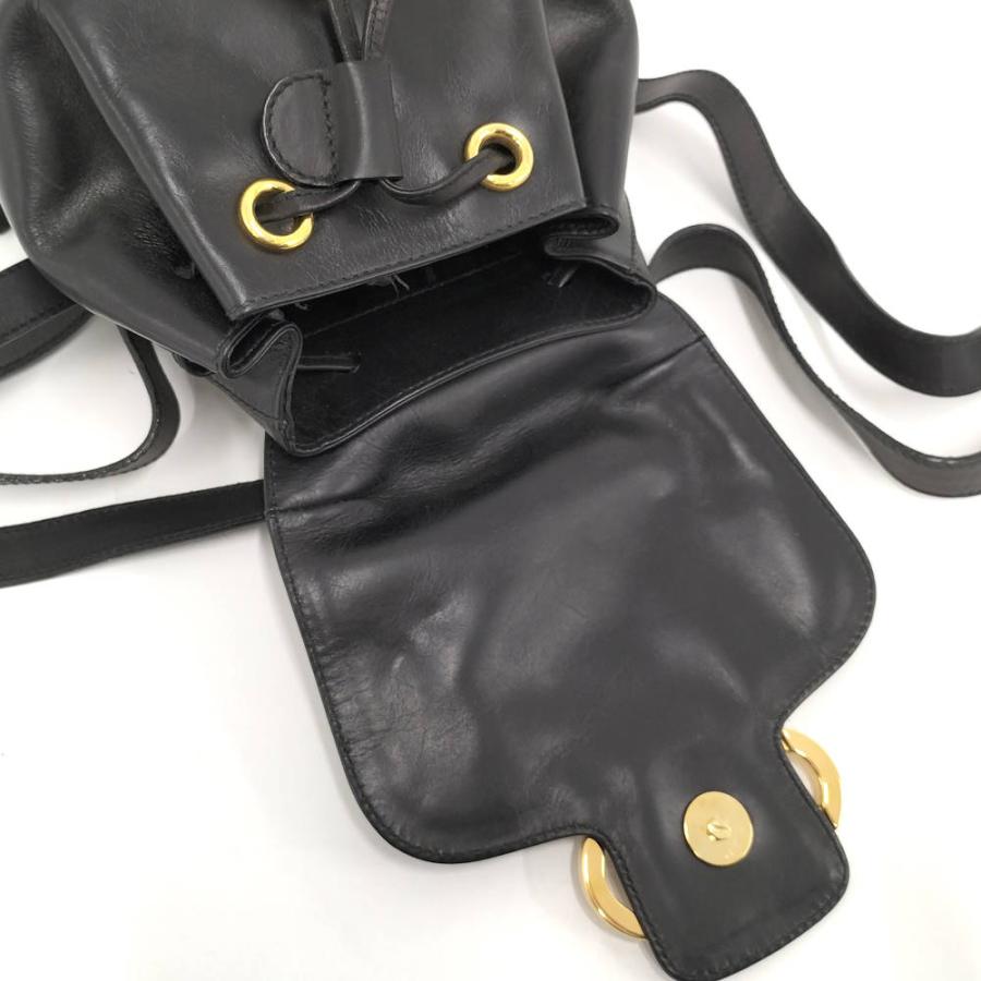 Ferragamo リュック ガンチーニ ヴィンテージ レザー ブラック 216147
