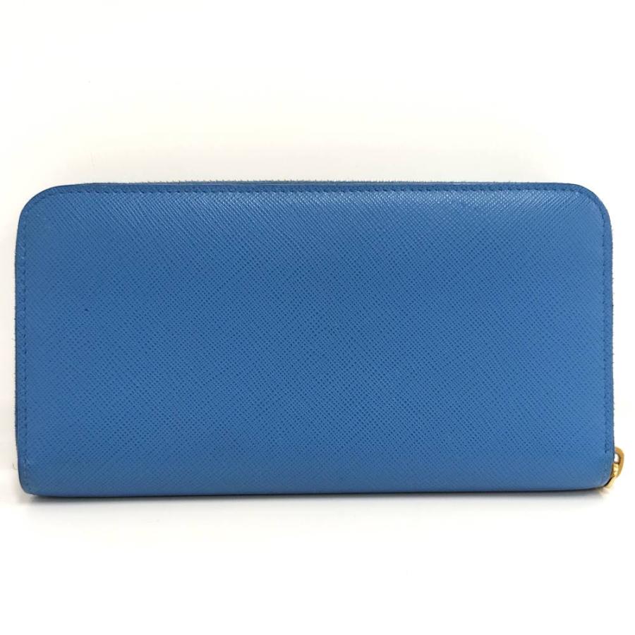 PRADA（プラダ） ラウンドファスナー長財布 サフィアーノレザー ブルー