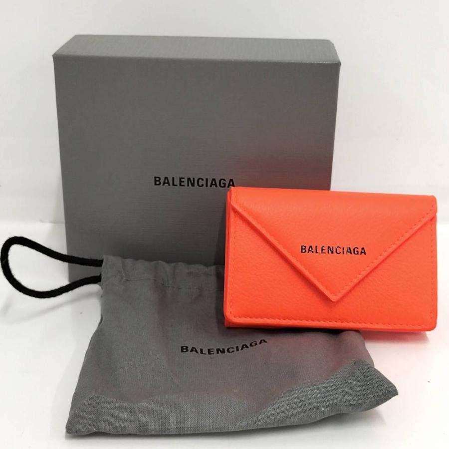 BALENCIAGA バレンシアガ　ペーパーミニウォレット　オレンジ BALENCIAGA（バレンシアガ） コンパクト財布 ペーパーミニウォレット
