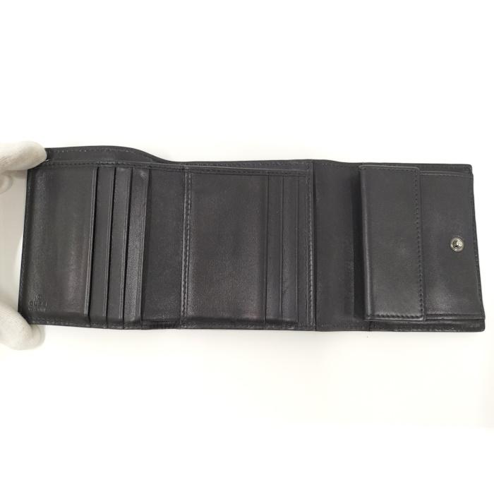 本日限定！GUCCI 黒 レザー 三つ折り財布 グッチ レディース 財布 三つ折り財布 GGマーモント ミディアム