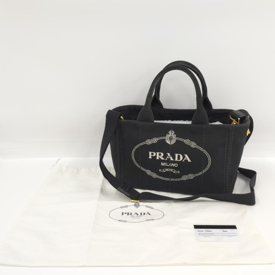 PRADA カナパトート 2WAYバッグ キャンバス ブラック 1BG439 : JJ