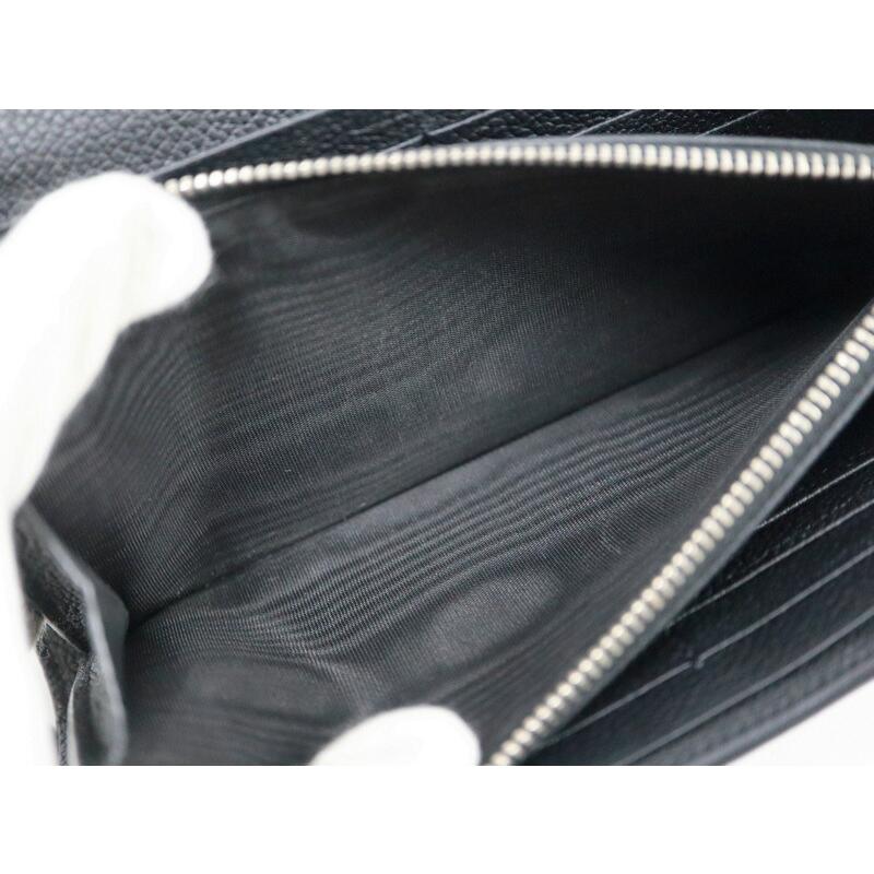 SAINT LAURENT サンローラン フラップ長財布 レザー ブラック×シルバー