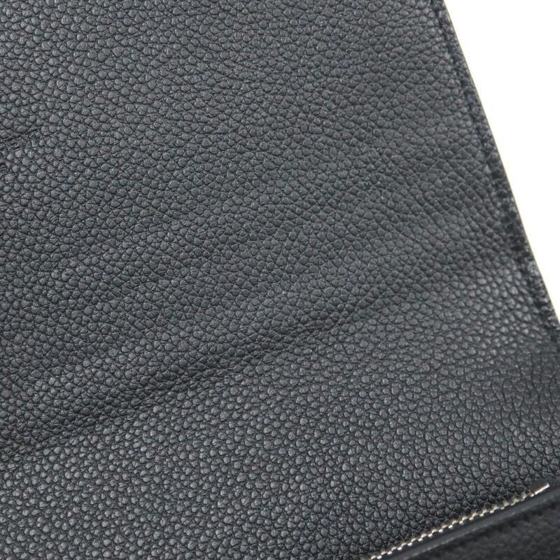 SAINT LAURENT サンローラン フラップ長財布 レザー ブラック×シルバー