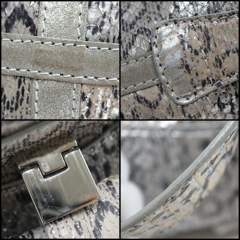JIMMY CHOO ジミーチュウ ラモナ トートバッグ レザー×パイソン型押し