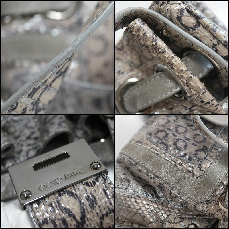 JIMMY CHOO ジミーチュウ ラモナ トートバッグ レザー×パイソン型押し