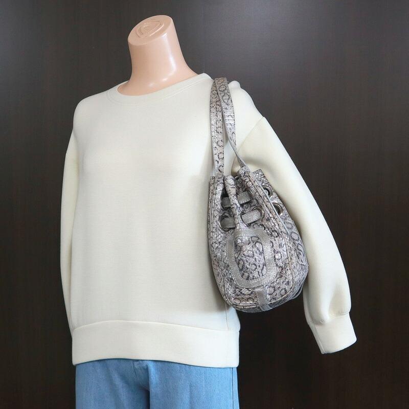 【美品】 JIMMY CHOO ジミーチュウ パイソン柄 トートバッグ 本革 JIMMY CHOO ジミーチュウ ラモナ トートバッグ レザー×パイソン型押し