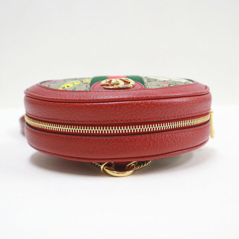GUCCI グッチ ミニ・サークル・リュック オフィディア×GGフローラ PVC×レザー カーキ×レッド 598661_3