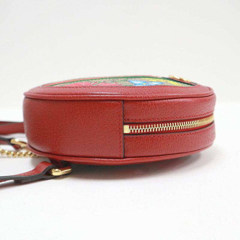 GUCCI グッチ ミニ・サークル・リュック オフィディア×GGフローラ PVC×レザー カーキ×レッド 598661_4