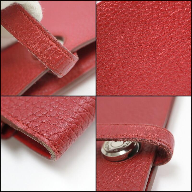 HERMES エルメス ドゴンGM 二つ折り長財布 トゴ ボルドー×シルバー金具