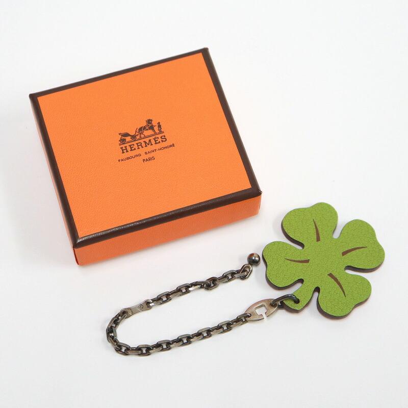 【週末限定価格】エルメス HERMES ラッキー4 クローバー チャーム HERMES エルメス ラッキー4 クローバー チャーム グリーン オレンジ