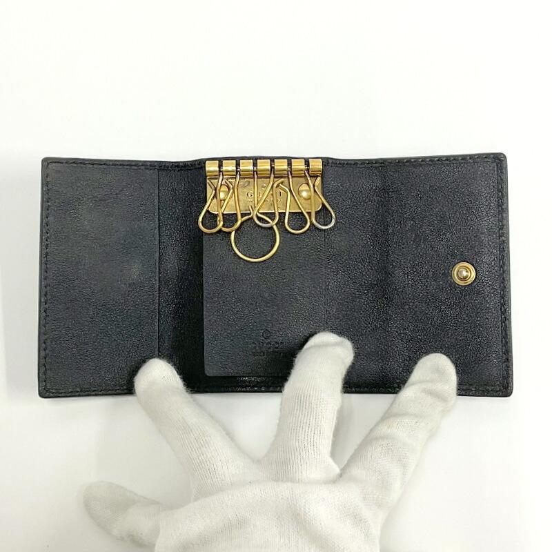 GUCCI グッチ バンブー 6連キーケース レザー ブラック 658636 : JJ