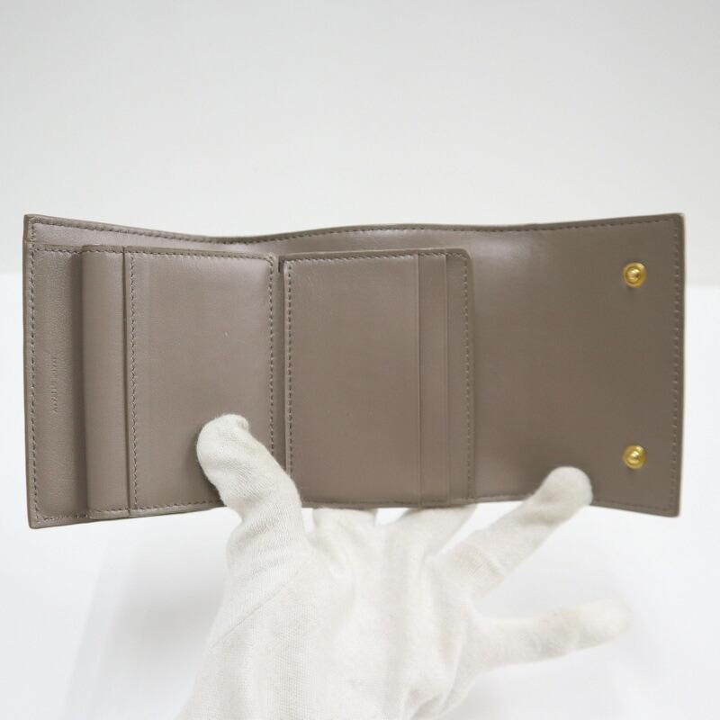 CELINE セリーヌ スモール トリフォールド ウォレット レザー グレー