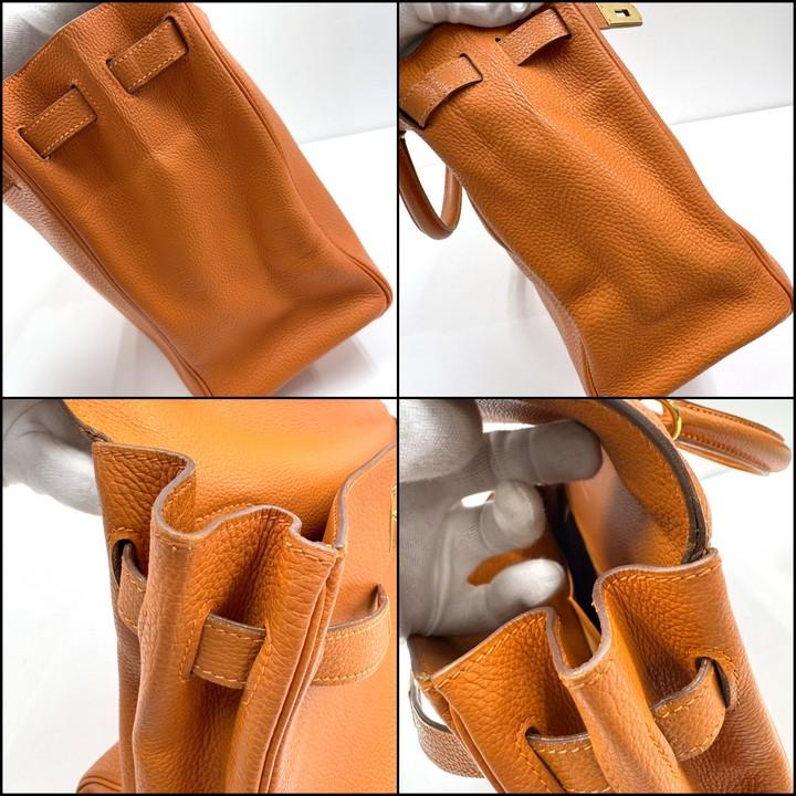 HERMES エルメス ケリー35 内縫い 2WAYバッグ トゴ オレンジ×ゴールド