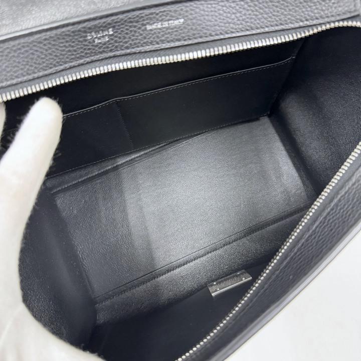 CELINE セリーヌ トラペーズ スモール 2WAYバッグ ブラック×シルバー